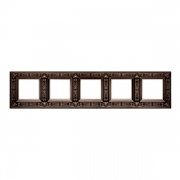 Рамка на 5 постов гор./верт., цвет copper