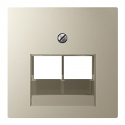 Накладка 2-ая компьютерной/телефонной RJ45/RJ11 розетки наклонная Jung A Слоновая кость