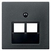 Накладка комп/тел розетки 2-местная наклонная System M Merten антрацит