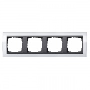 Рамка Gira Event Clear Белый 4 поста цвет вставки Антрацит
