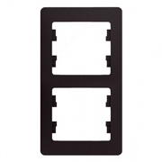 Рамка Glossa 2-постовая , вертикальная, шоколад