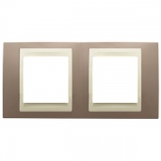 Рамка Unica хамелеон 2 поста горизонтальная коричневый/бежевая