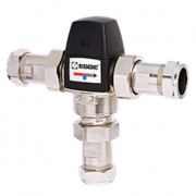 Клапан термостатический смесительный ESBE VTA533 - CPF22мм (компрессионное подключение, с переходником НР 1", Tmax. 95°C, точка переключения 35-50°C, никелированный)