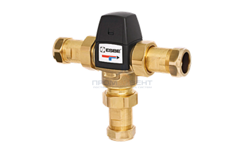Клапан термостатический смесительный ESBE VTS523 - CPF22мм (компрессионное подключение, с переходником НР 1