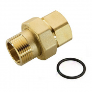Соединение быстроразъемое (американка) латунное STOUT - 3/8" (ВР/НР, уплотнение o-ring кольцо)