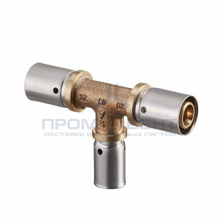 Тройник переходной Oventrop Cofit P - 63x6.0 x 40x3.5 x 63x6.0 (прессовой, латунь)