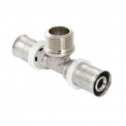 Тройник с переходом на наружную резьбу VALTEC VTm.233 - 26 x 1" (прессовой, для металлопл.труб)