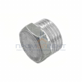 Заглушка латунная с наружной резьбой STOUT - 1" (никелированная)