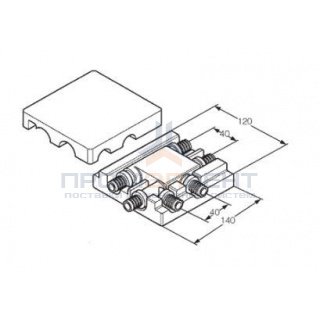 Крестовина двухтрубная REHAU - 20 x 16 x 16 (латунь, для труб из сшитого полиэтилена RAUTITAN)