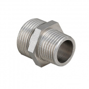 Ниппель латунный резьбовой переходной STOUT - 4" x 3" (никелированный)