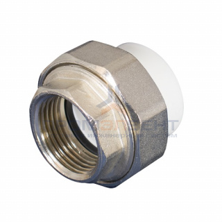 Переход на внутреннюю резьбу разъемный KALDE - 20 x 3/4" (для полипропиленовых труб, цвет белый)