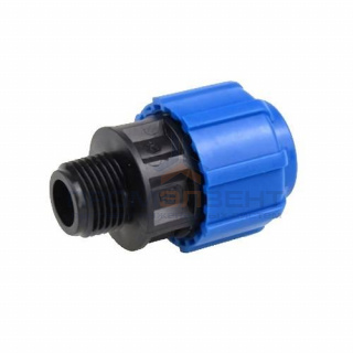 Переход на наружную резьбу Политэк - 32 x 3/4" (винтовой, для труб ПНД)