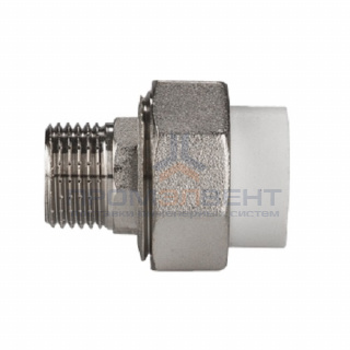 Переход на наружную резьбу разъемный KALDE ECO - 20 x 1/2" (для полипропиленовых труб, цвет белый)