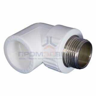 Переход на наружную резьбу угловой KALDE - 20 x 3/4" (для полипропиленовыъ труб, цвет белый)