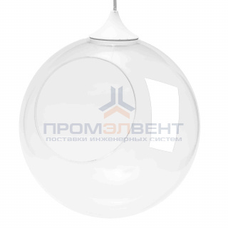 FT-16-01 Фитосветильник подвесной, светодиодный, стеклянный шар Ø200мм, 220В, 1Вт, кабель 1м, белый (без наполнения)
