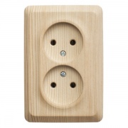 Розетка угловая двойная б/з Этюд сосна [уп 9шт]