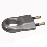 Вилка Legrand без заземления 6А с кольцом алюминий