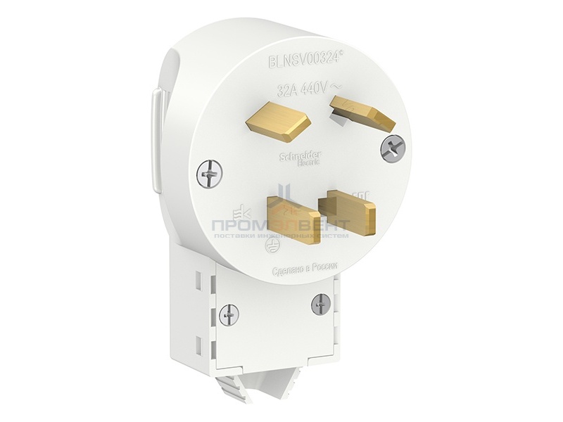 Вилка силовая Schneider Electric 3Р+N, 32А, 400В, белая