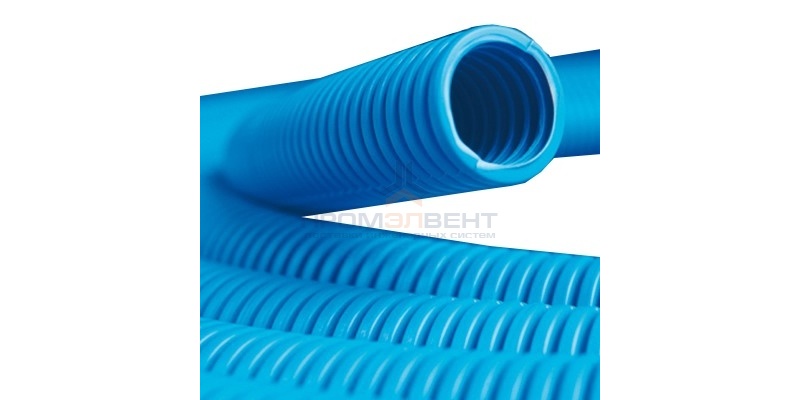 Труба ППЛ гибкая гофр. д.32мм, лёгкая без протяжки, цвет синий [бухта 25м]