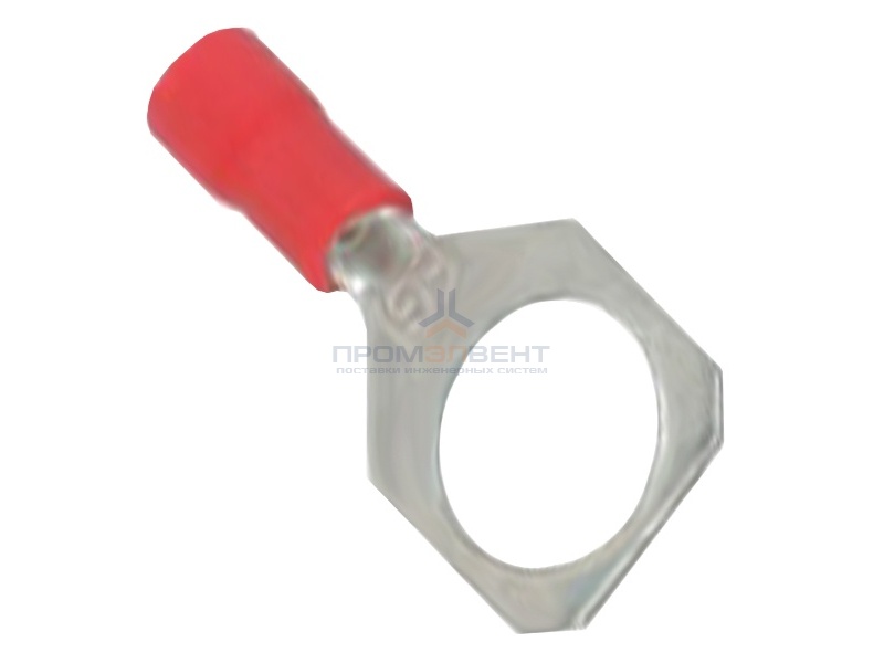 Наконечник с отверстием под винт и изолир.фланцем 0,25-1,5 кв.мм 10,2 мм красный (100шт) (НКИ)