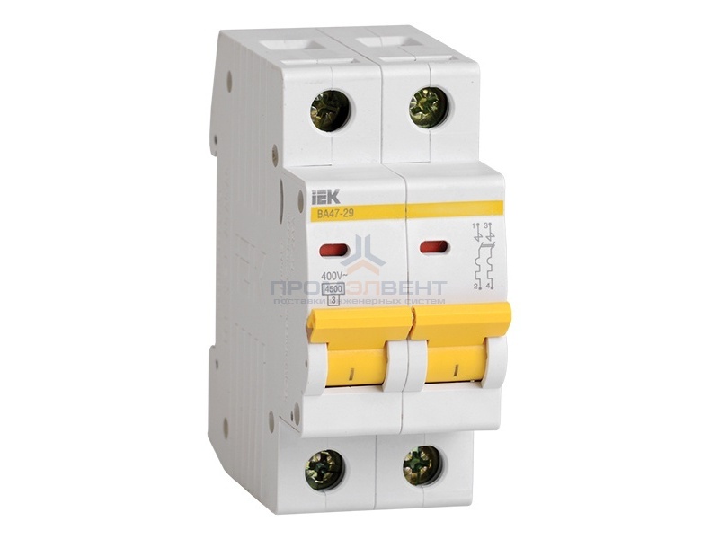 Автоматический выключатель ВА47-29 2Р 63А 4,5кА характеристика В ИЭК (автомат)
