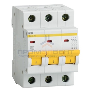 Автоматический выключатель ВА47-29 3Р 63А 4,5кА характеристика В ИЭК (автомат)