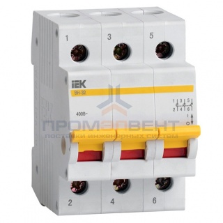 Рубильник модульный ВН-32 3Р  63А выключатель нагрузки ИЭК