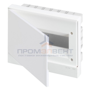 ABB Basic E Бокс в нишу 12М белая непрозрачная дверь (c клеммами)
