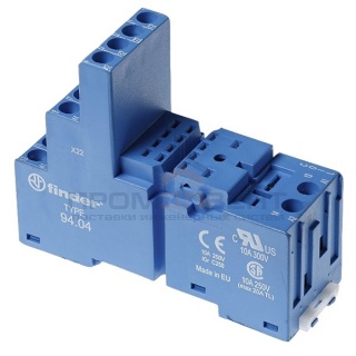 Розетка Finder 94.04 с винтовыми клеммами для реле 55.32 и 55.34 (с зажимной клетью)